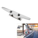 Premium 8'' Stainless Steel Marine Boat Deck Rope Low Flat Cleat Securing Tie Down Accessories - Corrosion Resistant & Strong