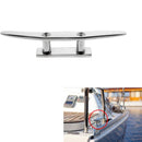 Premium 8'' Stainless Steel Marine Boat Deck Rope Low Flat Cleat Securing Tie Down Accessories - Corrosion Resistant & Strong