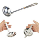 Portable Stainless Steel Folding Spoon Soup Ladle Outdoor Camping Cookware + Bag