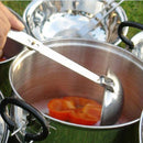 Portable Stainless Steel Folding Spoon Soup Ladle Outdoor Camping Cookware + Bag