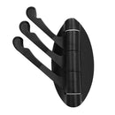 Solid Metal Swivel Hook Heavy Duty Folding Swing Arm Triple Coat Hook with Three Foldable Arms Towel Clothes Robe Hanger (Black)