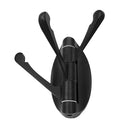 Solid Metal Swivel Hook Heavy Duty Folding Swing Arm Triple Coat Hook with Three Foldable Arms Towel Clothes Robe Hanger (Black)