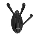Solid Metal Swivel Hook Heavy Duty Folding Swing Arm Triple Coat Hook with Three Foldable Arms Towel Clothes Robe Hanger (Black)