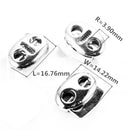 (Pack of 6) Gray Metal 2 Hole Bean String Cord Locks Clamp Toggle Stop Slider for Paracord, Elastic Cord, Accessory Cordage, Drawstrings, Sewing