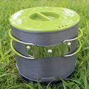 1200ml Portable Lightweight Outdoor Camping Hiking Backpacking Picnic Pot Kettle Cookware with Double Foldable Handles