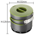 1200ml Portable Lightweight Outdoor Camping Hiking Backpacking Picnic Pot Kettle Cookware with Double Foldable Handles