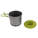 1200ml Portable Lightweight Outdoor Camping Hiking Backpacking Picnic Pot Kettle Cookware with Double Foldable Handles