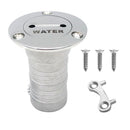 38mm 1.5'' Silver 316 Stainless Steel Water Deck Fill Filler & Key and O Ring Seal, Screws Mounting Hardware for Marine Boat RV Yacht
