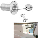 38mm 1.5'' Silver 316 Stainless Steel Water Deck Fill Filler & Key and O Ring Seal, Screws Mounting Hardware for Marine Boat RV Yacht