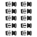 10 Pieces / Set Plastic Side Quick Release Buckles for Webbing Molle Backpack Luggage Bag 1-1/2" (38mm)