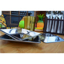 4.7" x 4.7" Square Stainless Steel Barbecue Skewers Plate Dinner Dish Outdoor Camping Food Dish