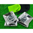 4.7" x 4.7" Square Stainless Steel Barbecue Skewers Plate Dinner Dish Outdoor Camping Food Dish