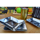 4.7" x 4.7" Square Stainless Steel Barbecue Skewers Plate Dinner Dish Outdoor Camping Food Dish