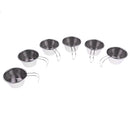 6pcs 50ml Stainless Steel Tea Wine Cup with Handle Mini Travel Hiking Camping Mug