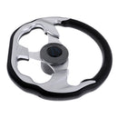 310mm Aluminum Alloy D Shape Marine Boat Steering Wheel 3 Spoke 3/4'' Key Way Tapered for Speedboat Rib Tender Power Boat Cruiser