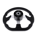 310mm Aluminum Alloy D Shape Marine Boat Steering Wheel 3 Spoke 3/4'' Key Way Tapered for Speedboat Rib Tender Power Boat Cruiser