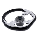 310mm Aluminum Alloy D Shape Marine Boat Steering Wheel 3 Spoke 3/4'' Key Way Tapered for Speedboat Rib Tender Power Boat Cruiser