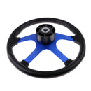 360mm Aluminum Alloy Marine Steering Wheel 4 Spoke 3/4'' Key Way Tapered with Black Foam Grip - Boat Steering Wheel