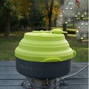 Outdoor Multi-function Kettle Picnic Pot with Silicone Folding Cover for Traveling Hiking Climbing 1.6L