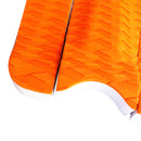 3 Pieces Orange Diamond Grooved Anti-slip Surfboard Traction Pad Tail Pad Deck Grip Accessory