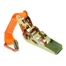 Premium 6m 1" Orange Polyester Ratchet Tie Down Strap Webbing with Double J Hooks Lashing Cargo Lorry Car Marine Boat