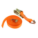 Premium 6m 1" Orange Polyester Ratchet Tie Down Strap Webbing with Double J Hooks Lashing Cargo Lorry Car Marine Boat