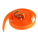 Premium 6m 1" Orange Polyester Ratchet Tie Down Strap Webbing with Double J Hooks Lashing Cargo Lorry Car Marine Boat