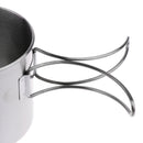 500ml Stainless Steel Outdoor Camping Cup Pot Bowl Backpacking Travel Cup with Lid & Foldable Handle