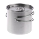 500ml Stainless Steel Outdoor Camping Cup Pot Bowl Backpacking Travel Cup with Lid & Foldable Handle