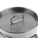 500ml Stainless Steel Outdoor Camping Cup Pot Bowl Backpacking Travel Cup with Lid & Foldable Handle
