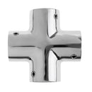 Premium 4 Way 90 Degree 22mm 7/8" Pipe Yacht Boat Hand Rail Fitting - Marine Grade Silver 316 Stainless Steel