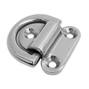 Large Folding Pad Eye Deck Lashing D Ring Staple Cleat for Trailer Marine Boat Caravan Truck - Marine 316 Stainless Steel