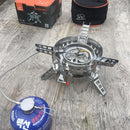6800W Cooking Stove Gas Burning Stove Stainless Steel Burner 3 Fire Heads Camping Hiking Fishing
