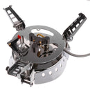 6800W Cooking Stove Gas Burning Stove Stainless Steel Burner 3 Fire Heads Camping Hiking Fishing