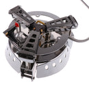 6800W Cooking Stove Gas Burning Stove Stainless Steel Burner 3 Fire Heads Camping Hiking Fishing