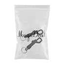 2 Pieces Durable Black Plastic Swivel Snap Hook with Split Ring for Outdoor Backpack Bag Webbing Strap Keyring