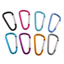 20 PCS 2.36" Aluminum Carabiner D Shape Buckle, Keychain Clip, Spring Snap Key Chain Clip Hook Buckle (Random Color)