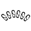 6 Pieces Black Nylon Kayak Canoe Boat 6mm Bungee Rope Fishing Rod Leash Ends Hook Clips Accessories