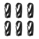 6 Pieces Black Nylon Kayak Canoe Boat 6mm Bungee Rope Fishing Rod Leash Ends Hook Clips Accessories