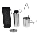 Camping Leak Proof Water Bottle + Sturdy Cup + Mouth Spreader Bottle Hanger