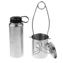 Camping Leak Proof Water Bottle + Sturdy Cup + Mouth Spreader Bottle Hanger