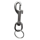 Heavy Duty Strong Durable Silver 316 Stainless Steel Single Ended Bolt Snap Hook Clip & Split Keyring for Scuba Diving