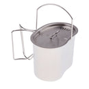 Stainless Steel Portable Water Mug Coffee Cup Cooking Pot with Folding Handle for Outdoor Camping