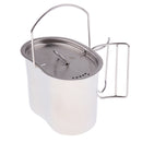 Stainless Steel Portable Water Mug Coffee Cup Cooking Pot with Folding Handle for Outdoor Camping