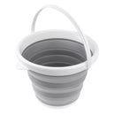 1 Piece 10L Folding Collapsible Silicone Bucket Outdoor Barrel Fishing Camping Gray 25cm High