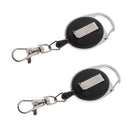 2pcs Retractable Keychain Key Ring Recoil Pull Reel Belt Clip