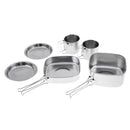 6Pcs Stainless Steel Foldable Pot Cookware Set Bowl Cooking Supplies Camp