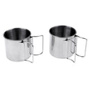 6Pcs Stainless Steel Foldable Pot Cookware Set Bowl Cooking Supplies Camp