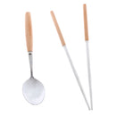Stainless Steel Chopsticks Soup Spoon Set Camping Cutlery Set with Carry Bag