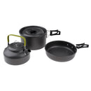 Outdoor Camping Cookware 800ml Water Kettle Frying Pan Stewing Pot with Lid